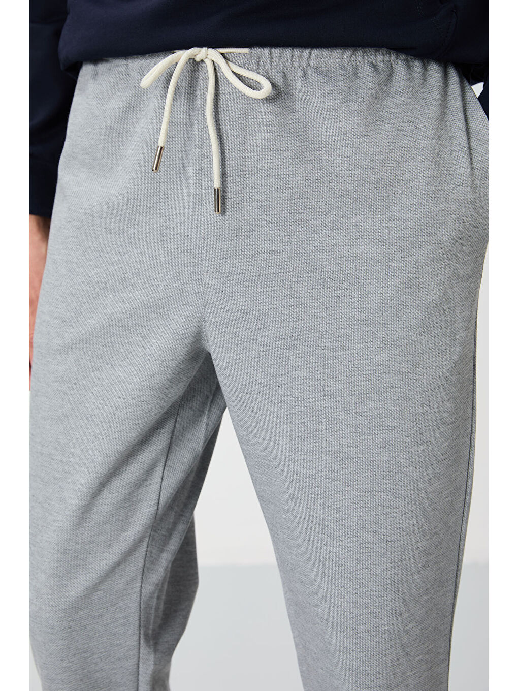 Gri Melanj Yüzeyi Dokulu Standart Fit Erkek Eşofman Alt - 82156-3