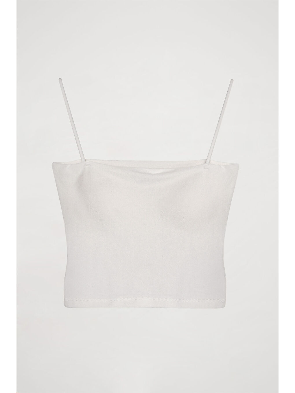 İp Askılı Basic Crop Atlet Ekru-1