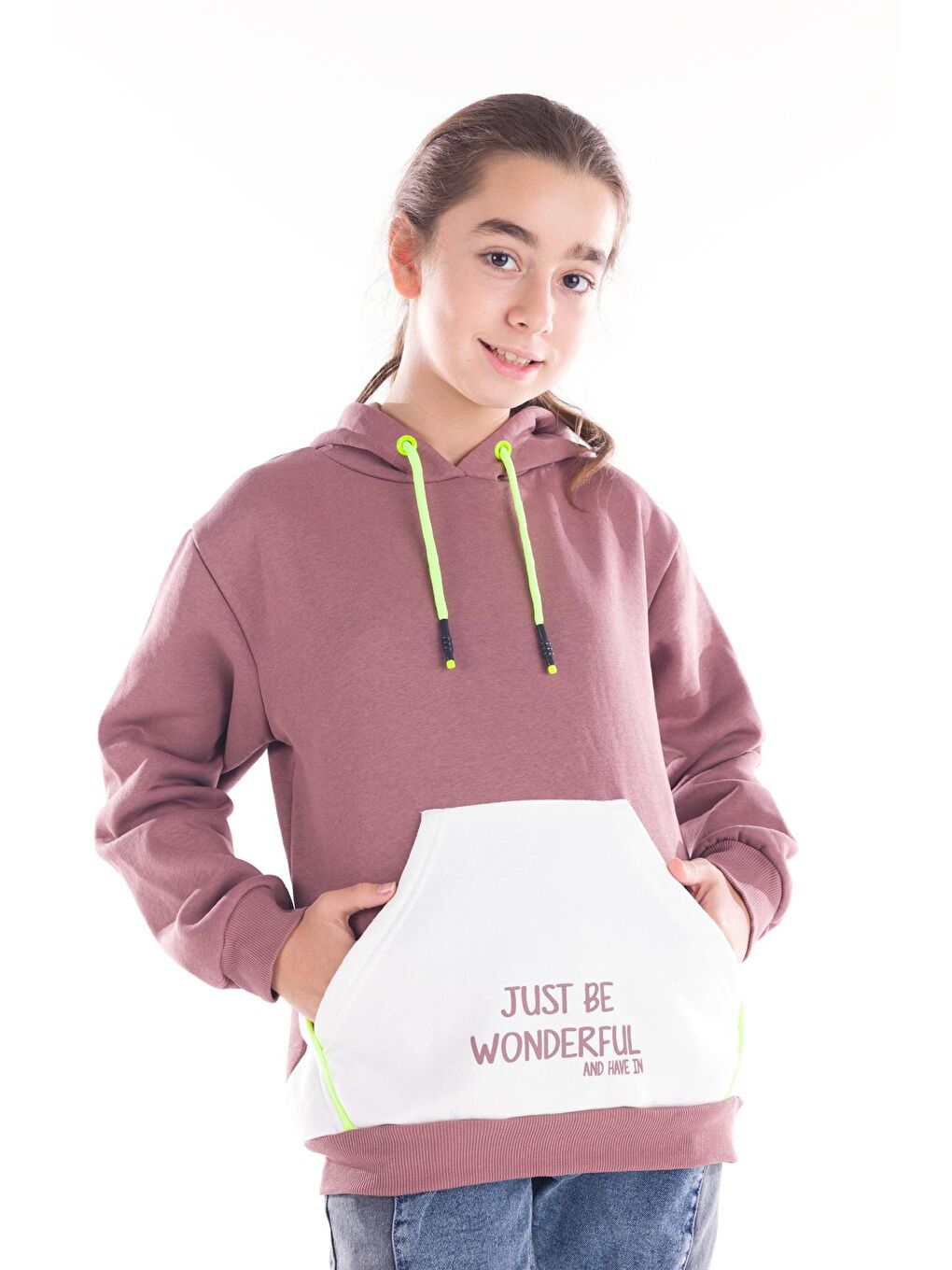 Pengai Kahverengi Kız Çocuk Kapüşonlu Sweatshirt 14164