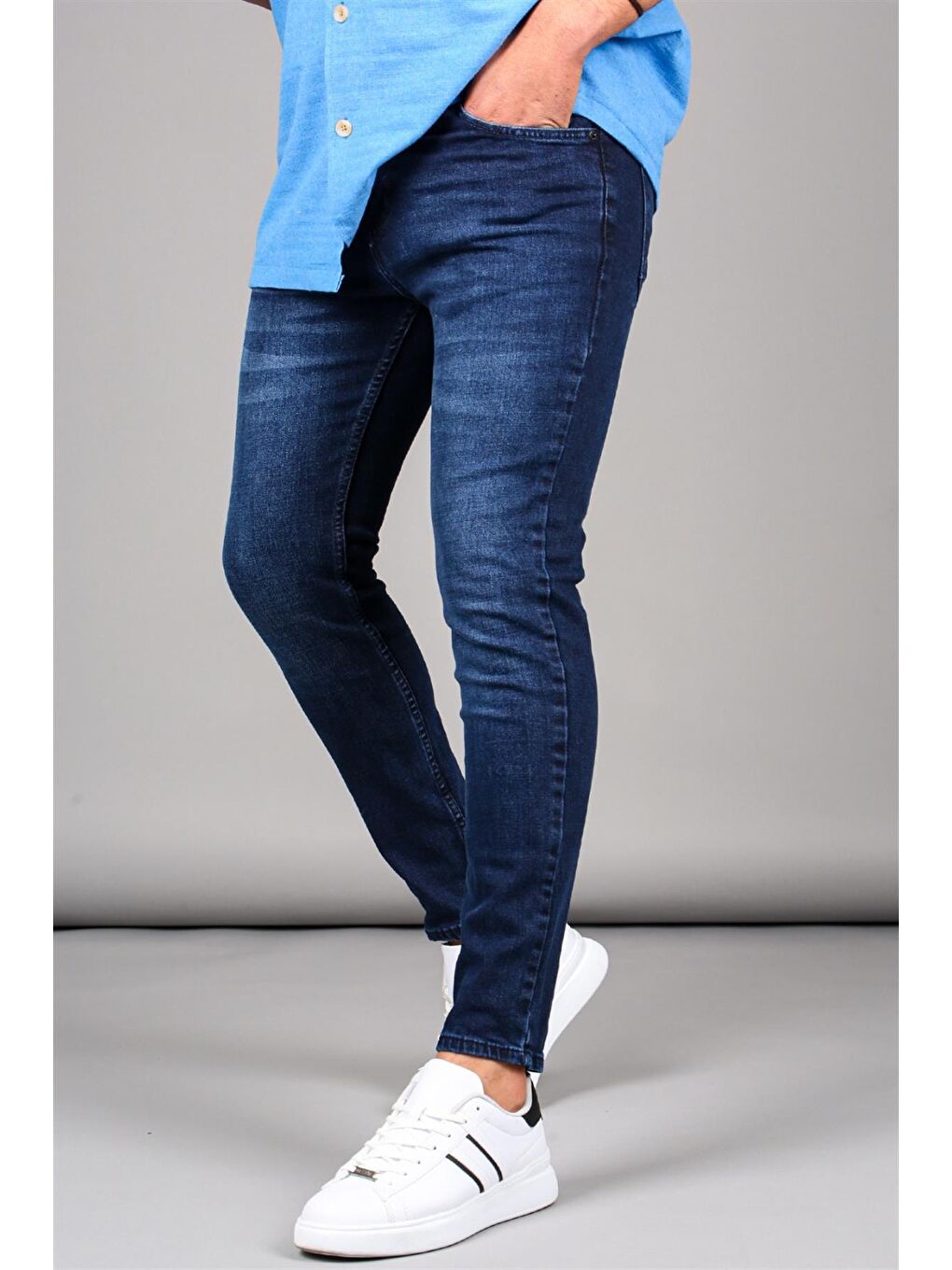 Madmext Mavi Slim Fit Erkek Jean Pantolon 6339