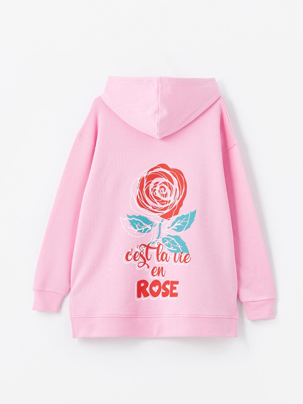 Dexia Pembe Campinas - Örme Baskı Detaylı Sweatshirt - Pembe Renk - 5