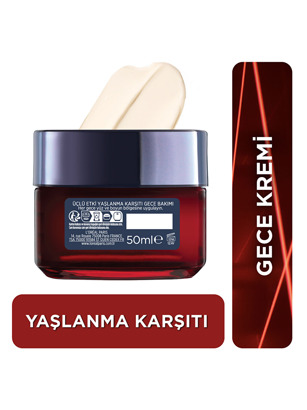 Revitalift Lazer X3 Yoğun Yaşlanma Karşıtı Gece Bakım Kremi (50 ml)-2