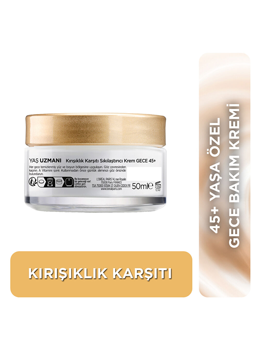 Yaş Uzmanı 45+ Kırışıklık Karşıtı Sıkılaştırıcı Gece Kremi-2