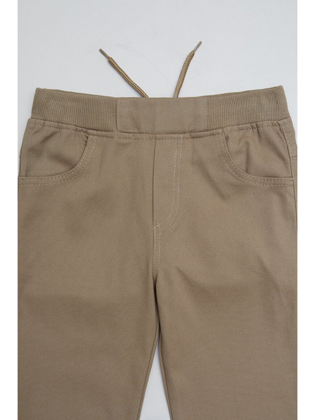 Kahverengi Beli Lastikli Erkek Çocuk Okul Pantolonu-3