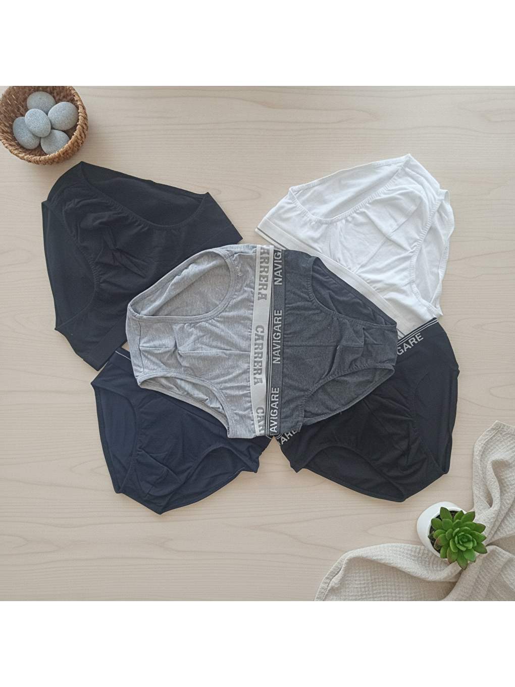 Siyah Erkek 6'lı Paket Karışık Renk Slip Bb2629-1