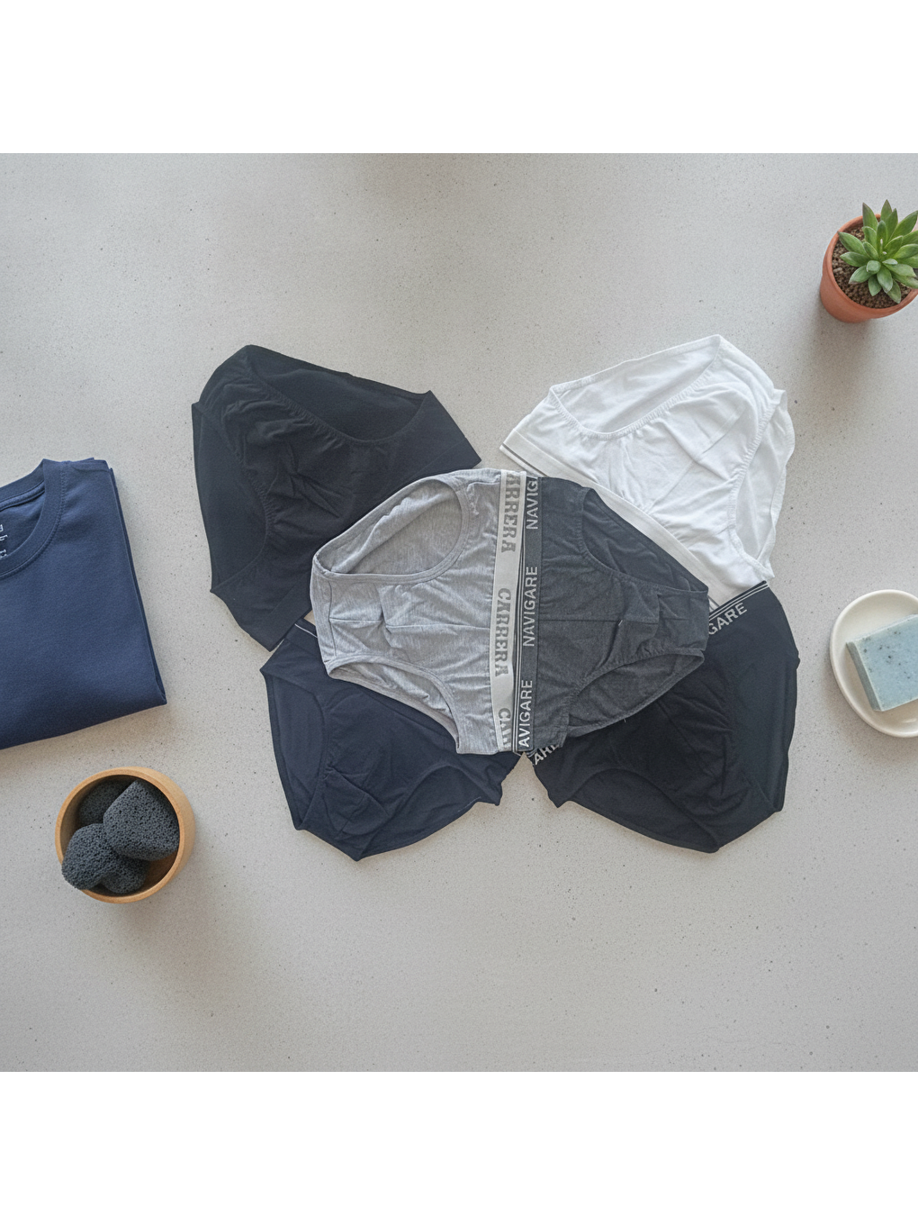 Siyah Erkek 6'lı Paket Karışık Renk Slip Bb2629-7