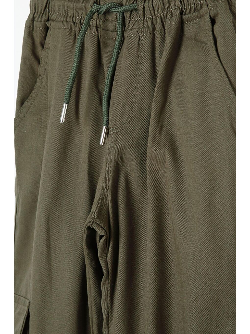 Haki Kargo Cepli Beli Lastikli Erkek ÇocukPantolon 16207-1