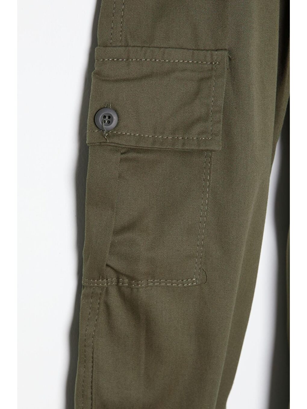 Haki Kargo Cepli Beli Lastikli Erkek ÇocukPantolon 16207-2