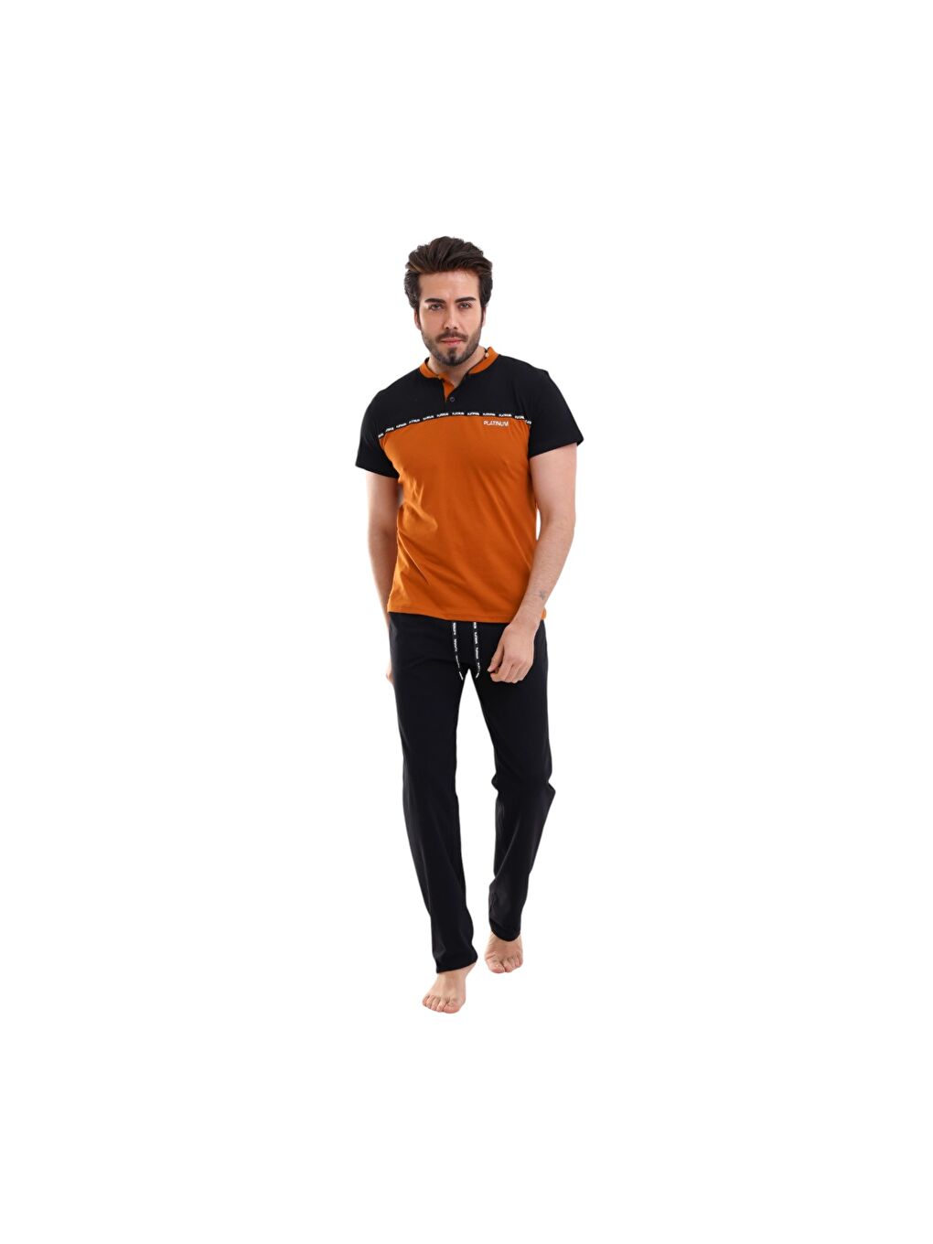 Güneş Siyah Erkek Kısa Kol Pijama Takım