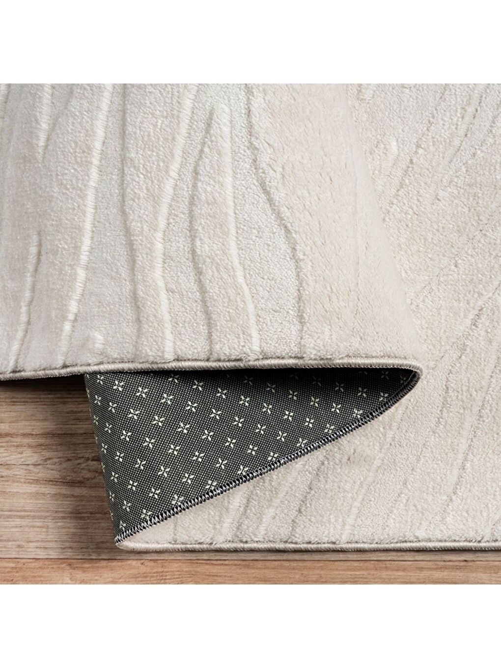 Alaçatı Püsküllü Kaymaz Taban Halı 150x230 Hex Açık Bej-4