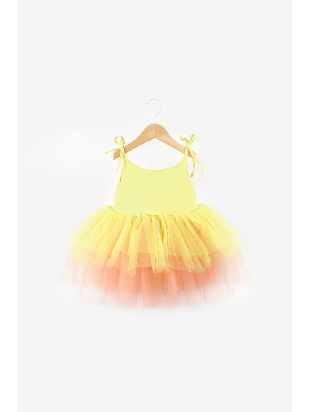 Sarı Tütü Etekli Askılı Kız Çocuk Balerin Elbise - Jade-2