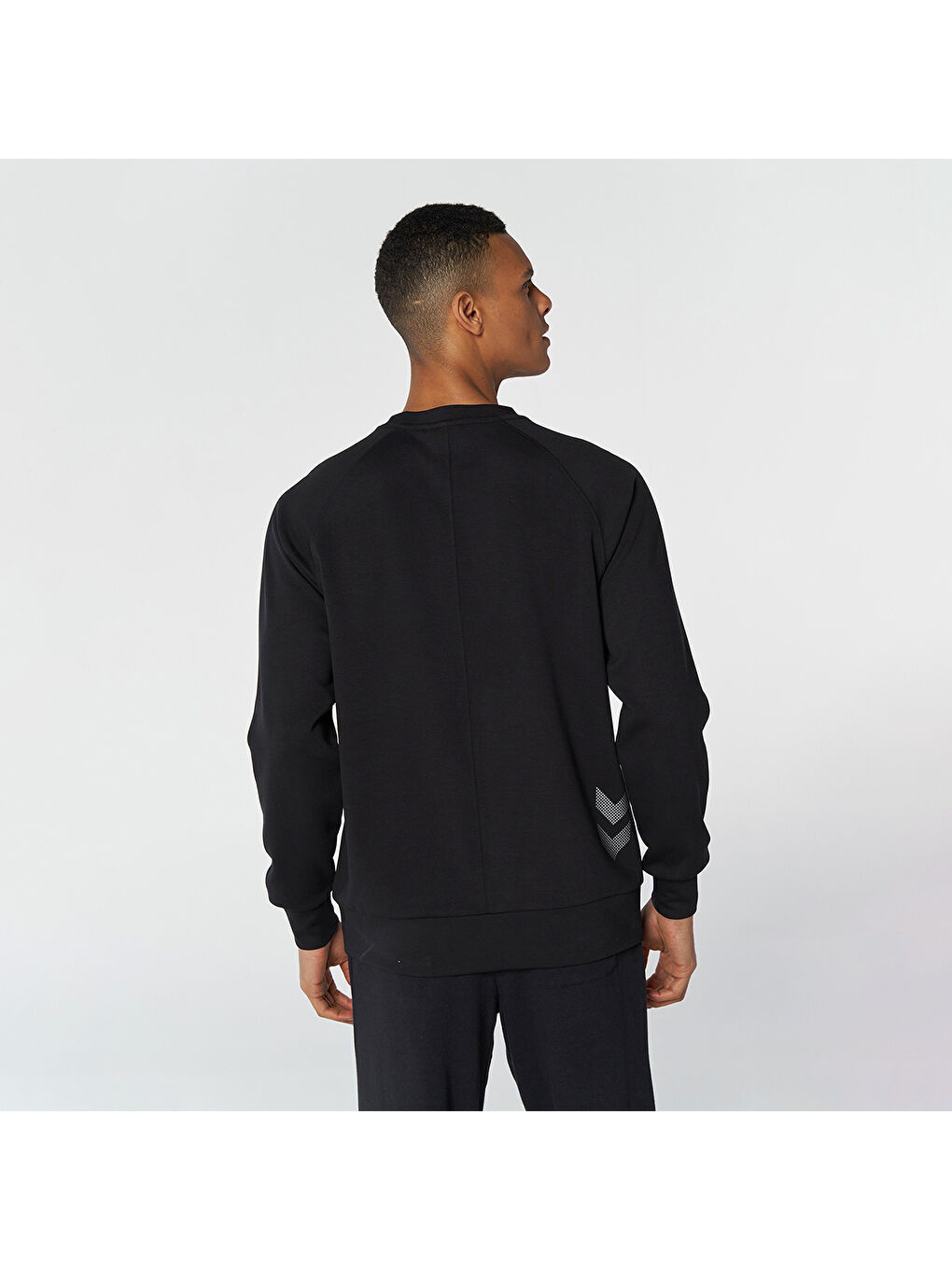 Evon Erkek Siyah Bisiklet Yaka Sweatshirt-2