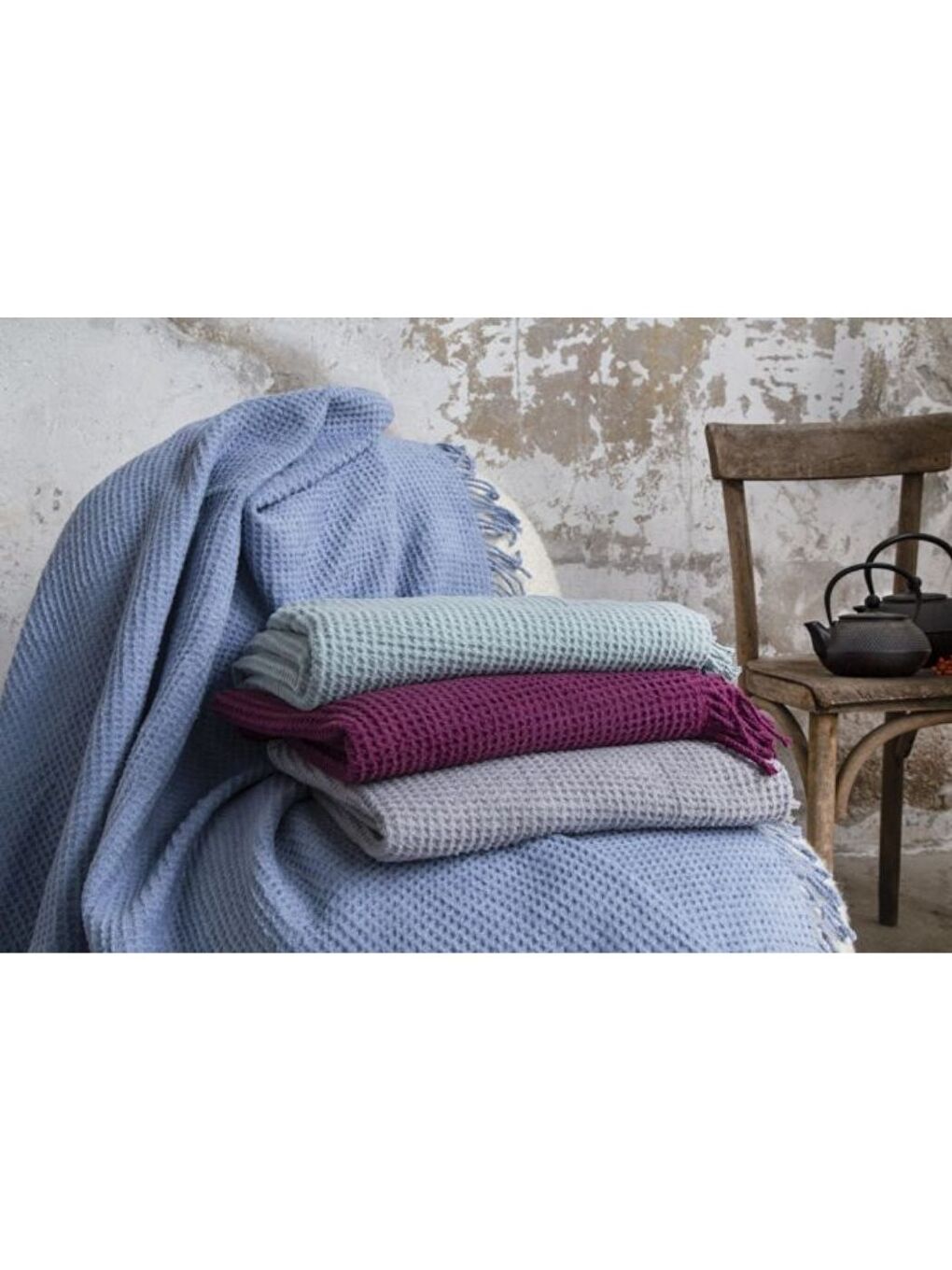 Yeşil Brighton Collection Waffle TV Battaniye 130x170 Mint-1