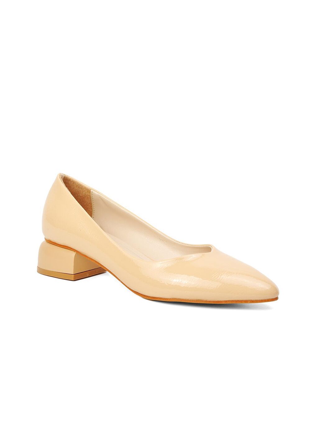 Bej Kırışık Kadın Babet Ayakkabı 900-1-2