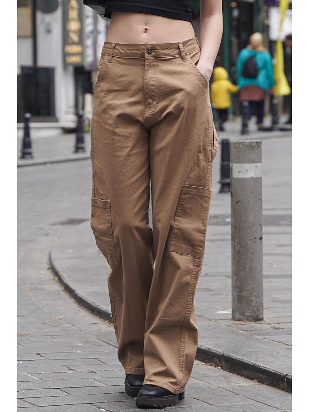 Bej Camel Straight Fit Kargo Pantolon Mg1601-1