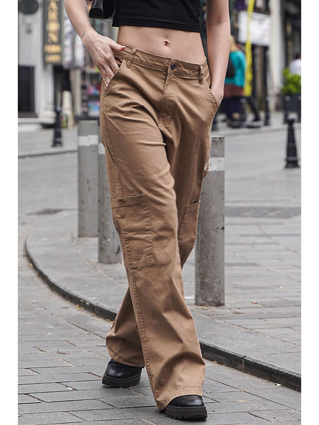 Bej Camel Straight Fit Kargo Pantolon Mg1601-3