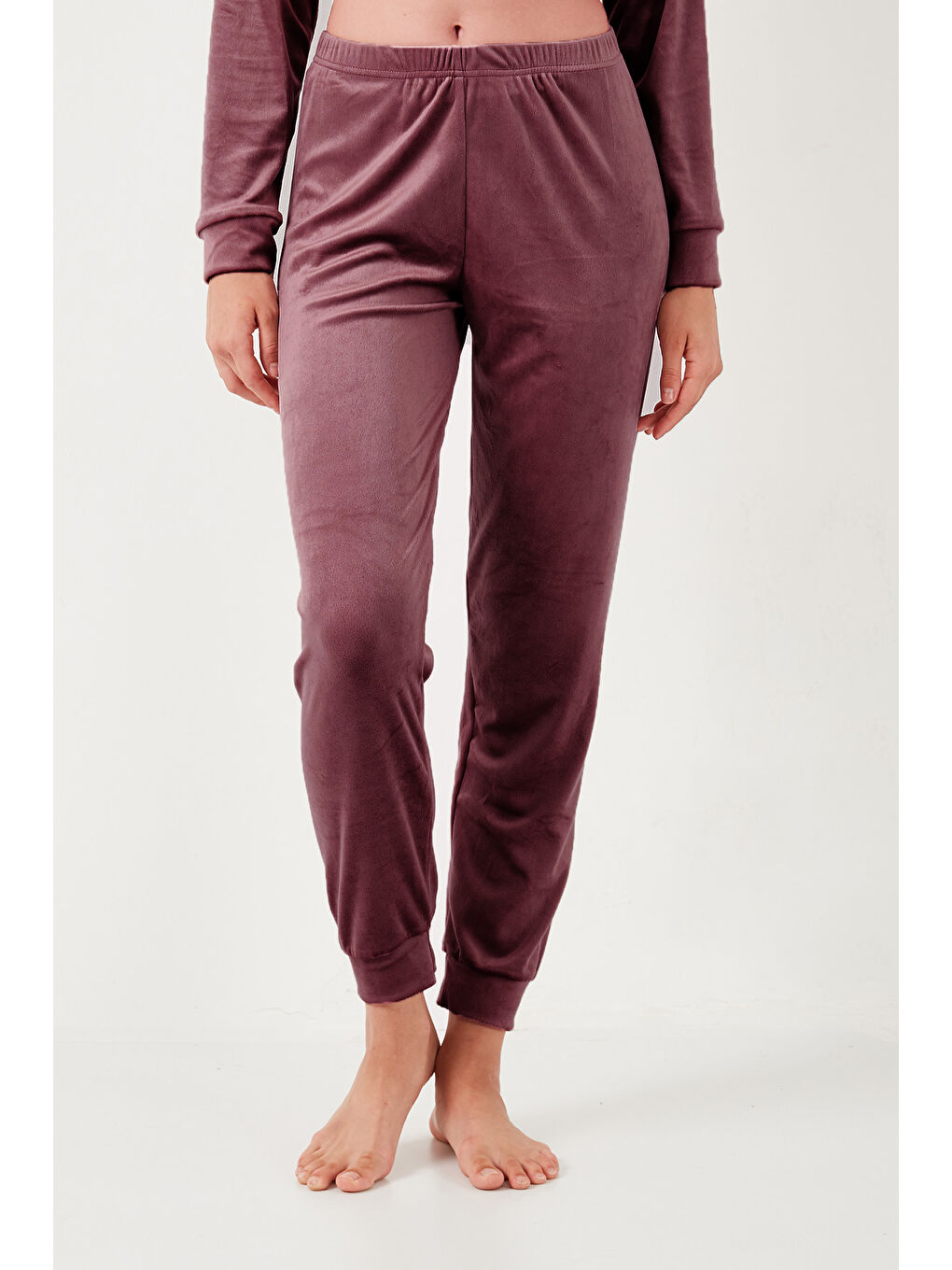 Pembe Standart Fit Bisiklet Yaka Kadın Pijama Takımı 6094201-5