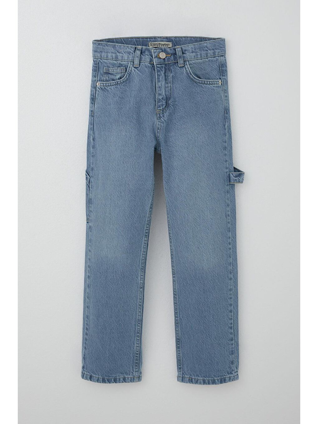 Erkek Çocuk Jean Pantolon Marangoz Model Açık Mavi (10-14 Yaş)-3