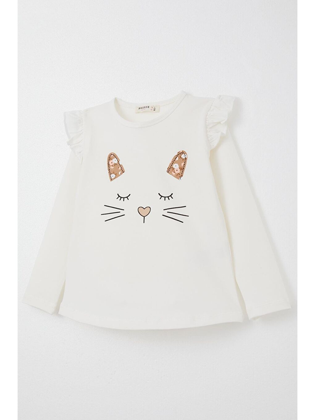 Kız Bebek Taytlı Takım Sevimli Hayvancık Baskılı Çiçekli Ekru (1.5 Yaş)-7