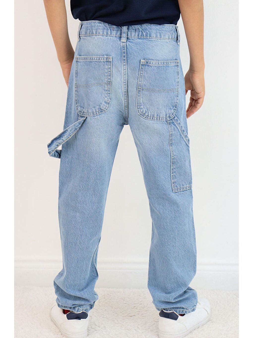 Erkek Çocuk Jean Pantolon Marangoz Model Açık Mavi (5-9 Yaş)-2