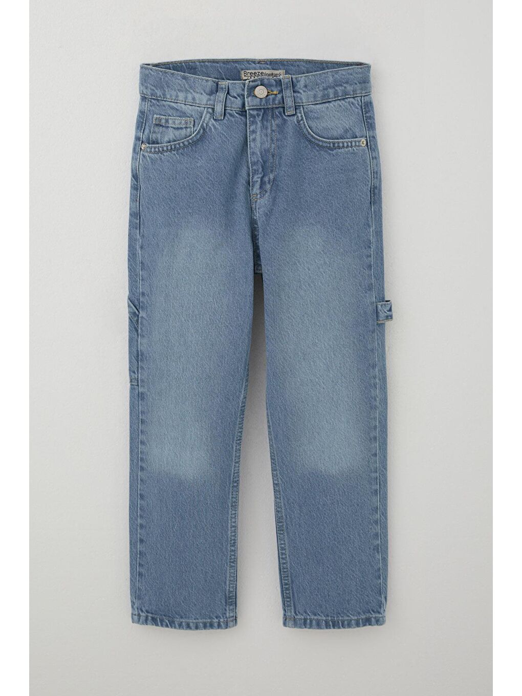 Erkek Çocuk Jean Pantolon Marangoz Model Açık Mavi (5-9 Yaş)-4