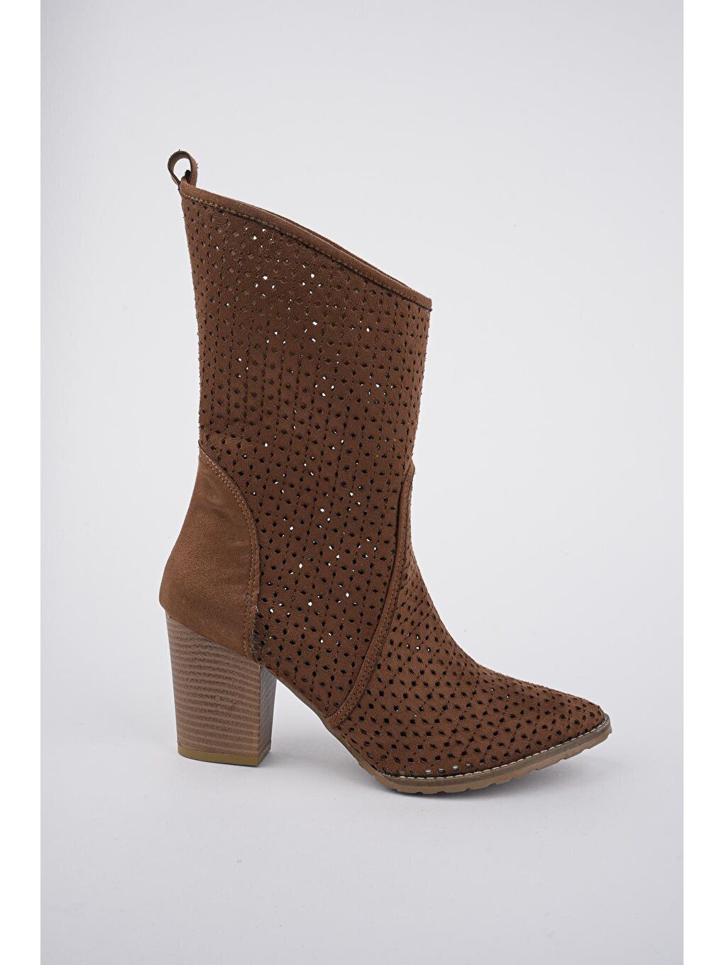 Kahverengi İndiana  Kadın Lazer Kesim Şık Tarz ve Rahat Kovboy Yazlık Çizme