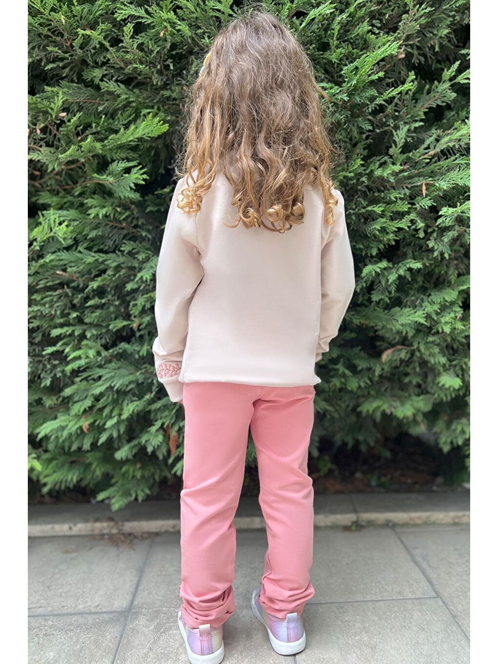 Kız Bebek Eşofman Takım Çiçek Nakışlı Bej (1.5-2 Yaş)-1