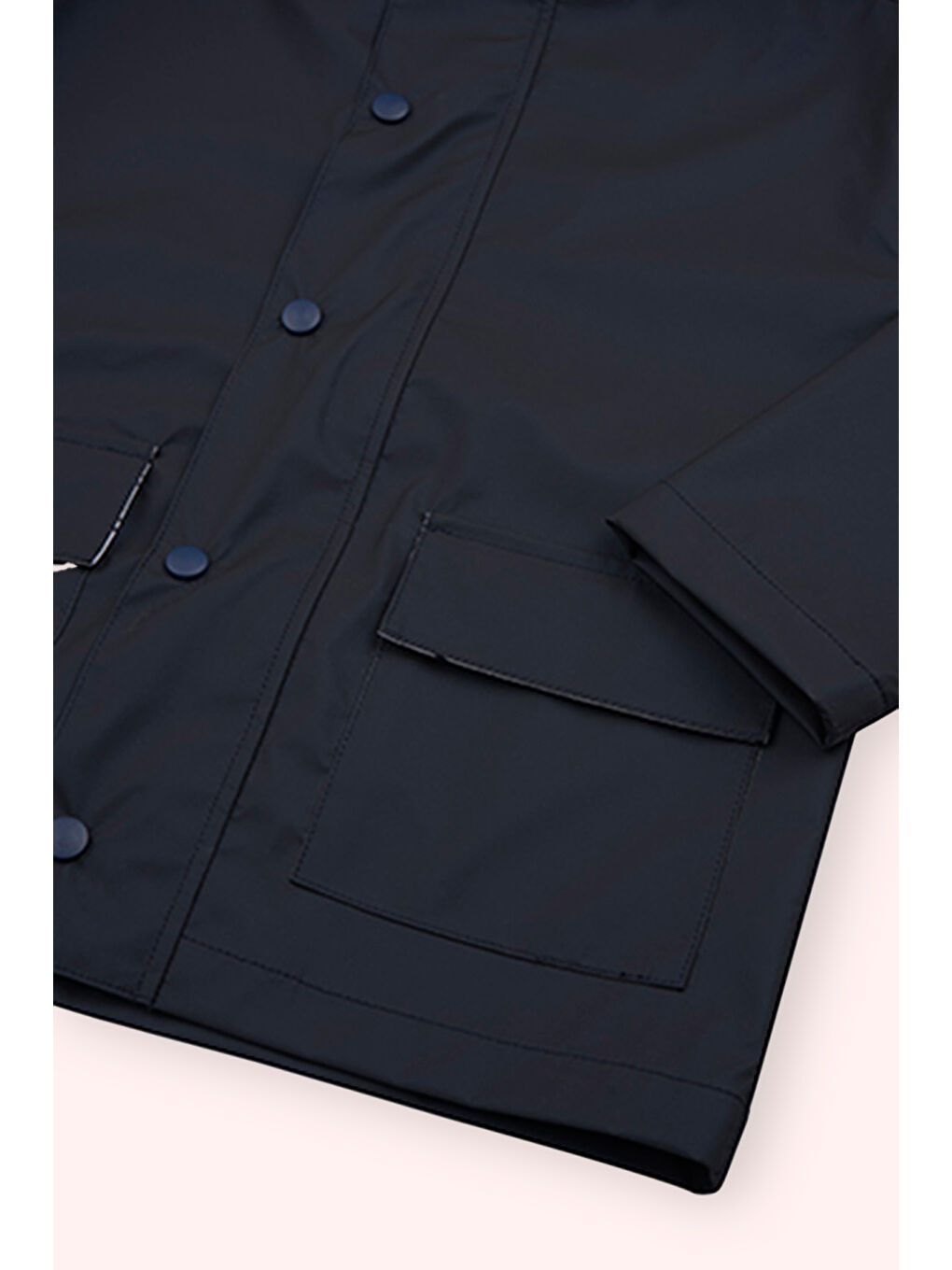 Erkek Çocuk Kapüşonlu İç Bedeni Baskılı Lacivert Yağmurluk-2