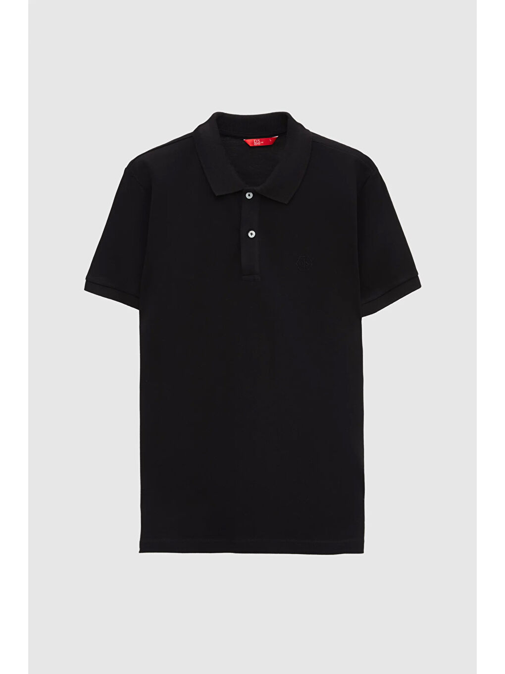 Regular Fit Siyah %100 Pamuklu Kıvrılmaz Polo Yaka Nakışlı Tişört-4