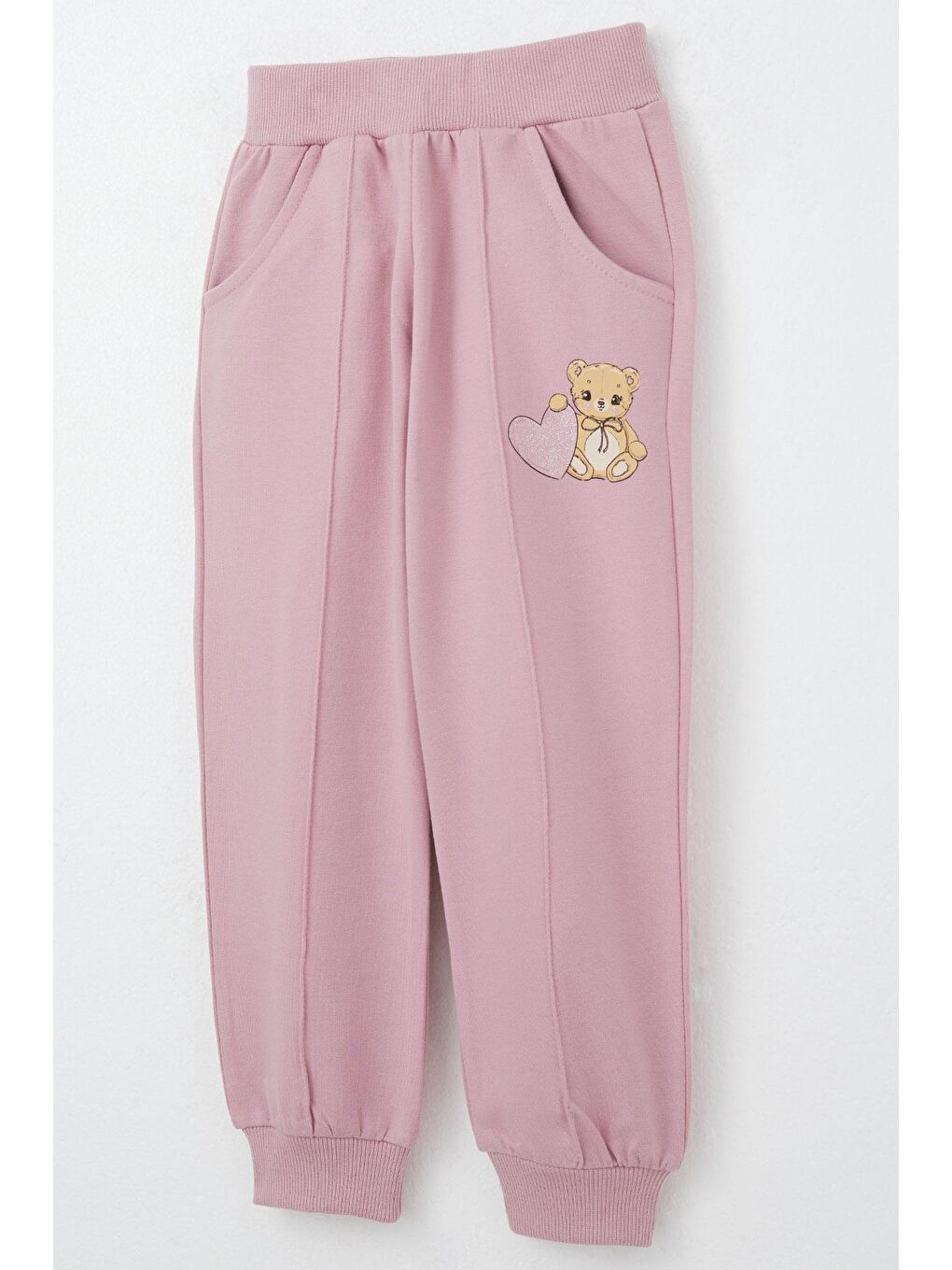 Kız Bebek Eşofman Takım Kalpli Bebek Ayıcık Baskılı Bej (1.5 Yaş)-10