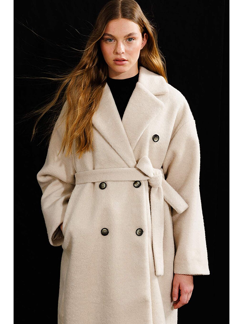 Kruvaze Yaka Bej Kaban-1