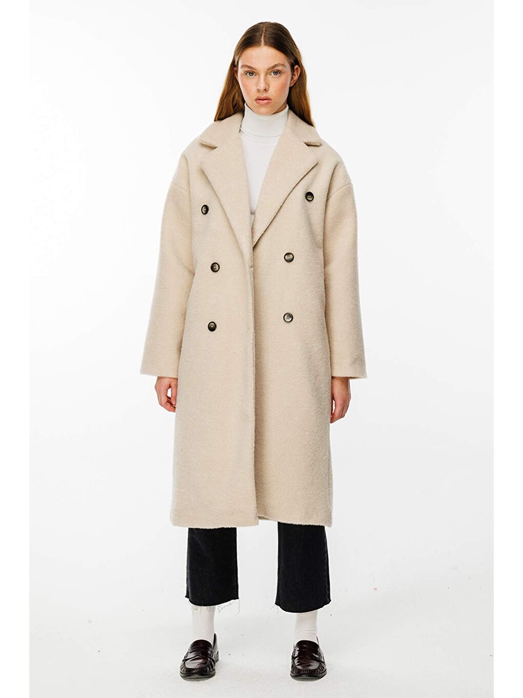 Kruvaze Yaka Bej Kaban-4