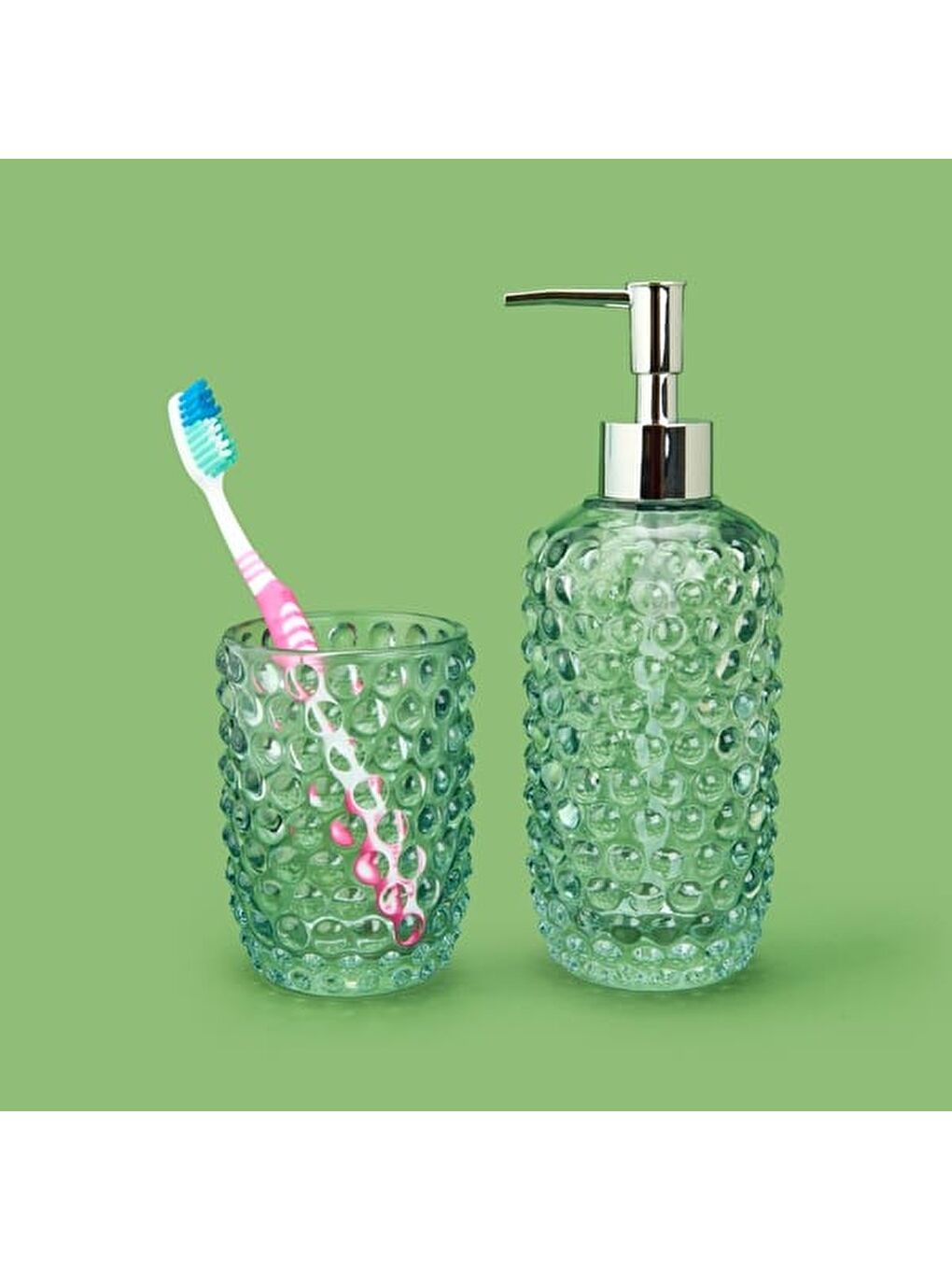 Gri Bath 2'li Cam Banyo Sıvı Sabunluk Seti - Füme-5