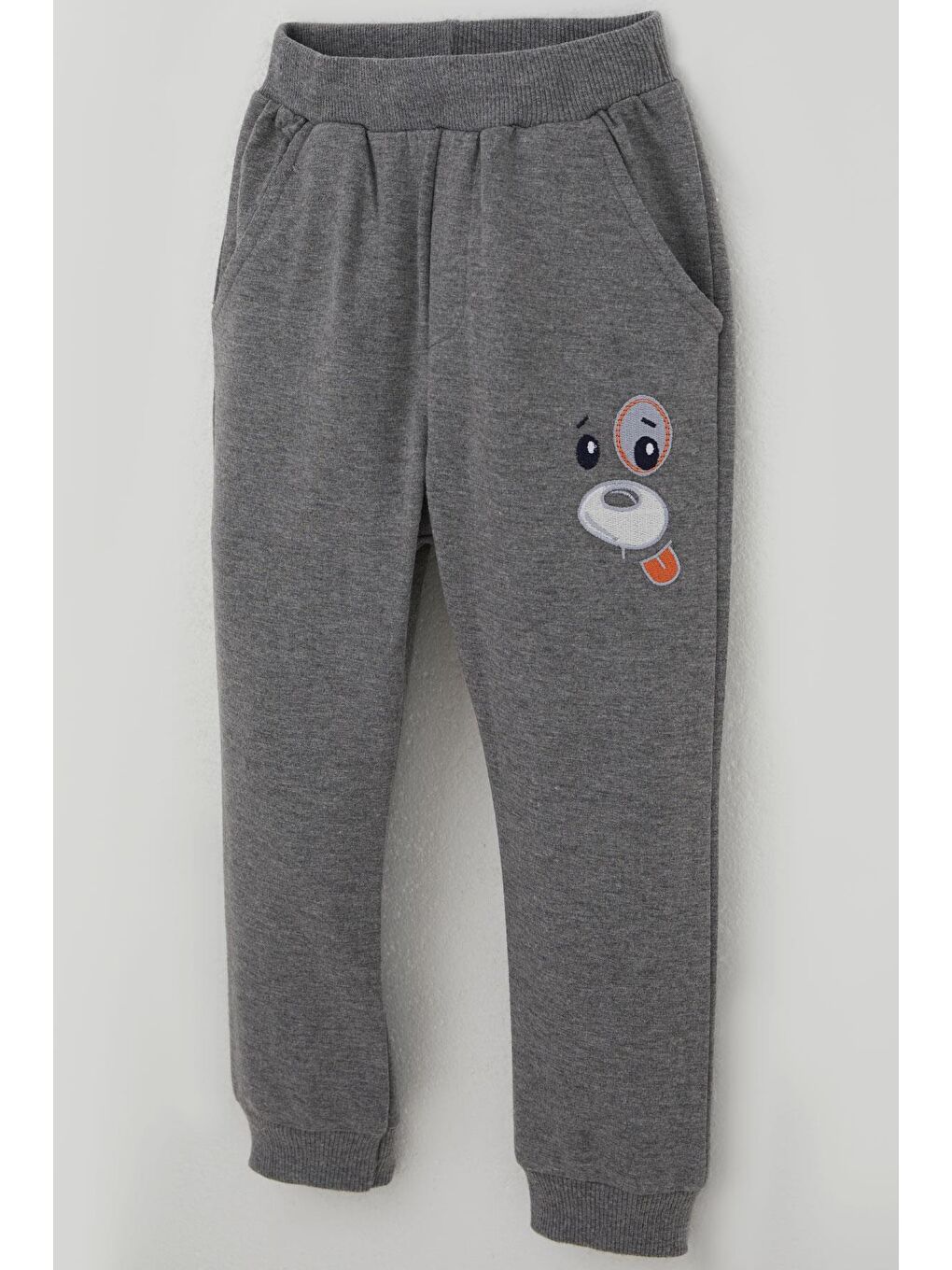 Erkek Bebek Eşofman Takımı Kulaklıklı Köpekçik Nakışlı Beyaz (9 Ay-2 Yaş)-9