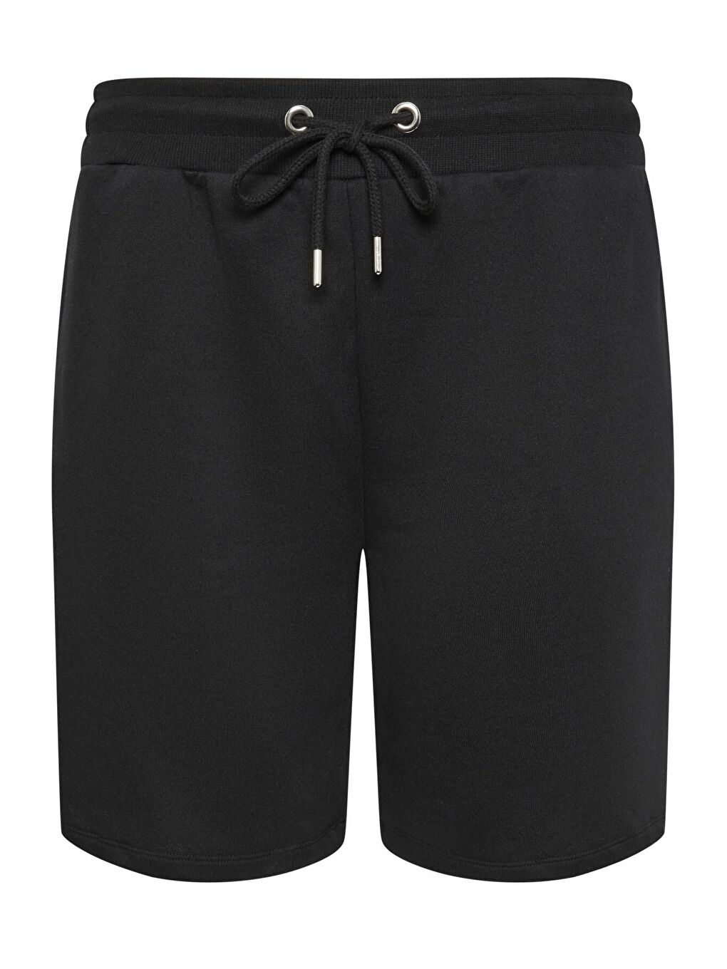 Siyah Büyük Beden Cepli Beli Büzgülü Rahat Kesim Şort 303204-3