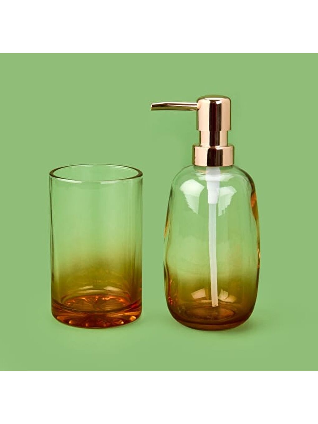 Renksiz Bath 2'li Banyo Sıvı Sabunluk Seti - Amber / Şeffaf-6