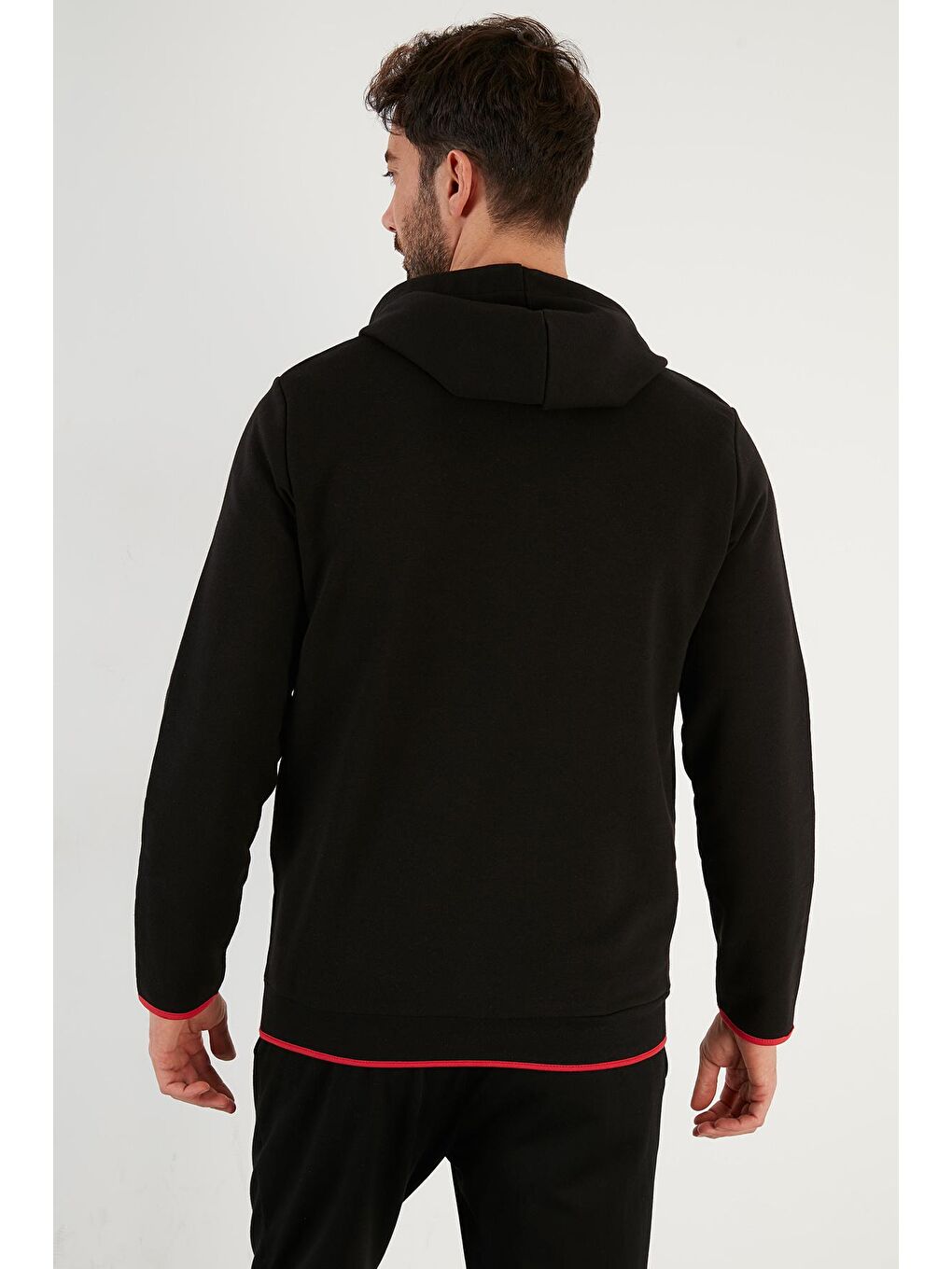 Siyah Pamuklu Baskılı Kapüşonlu Sweat 5905239-4