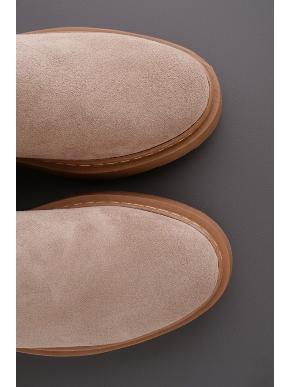 Bej CHELSEY Hakiki Deri Çift Fermuarlı Erkek Kışlık Bot-2