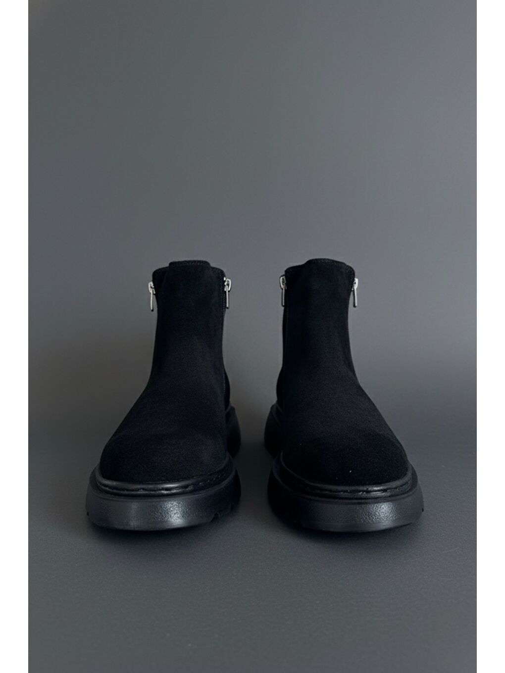 Siyah CHELSEY Hakiki Deri Çift Fermuarlı Erkek Kışlık Bot-2