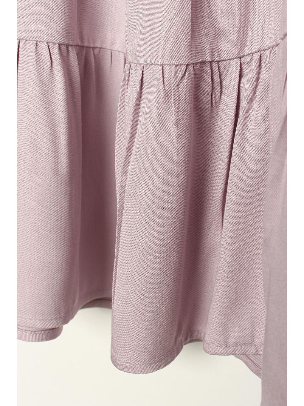 Açık Lila Hakim Yaka Yarım Patlı Volan Kollu Tunik-4