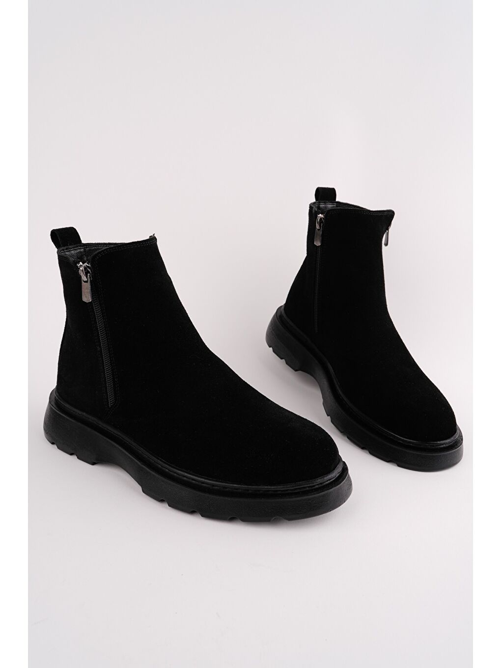 Siyah Chelsea Çift Fermuarlı Erkek Kışlık Bot