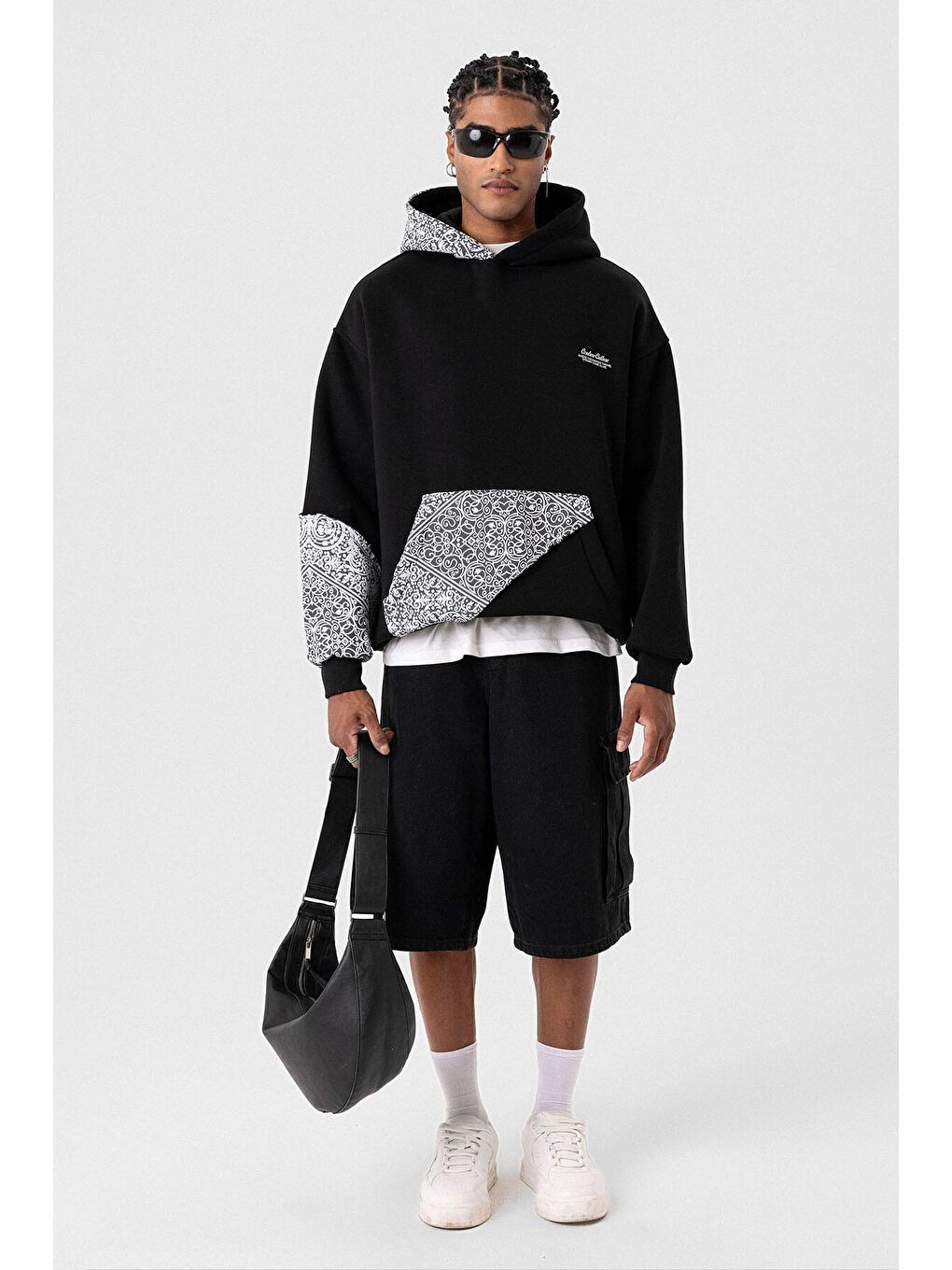 Oversize Kapüşonlu Sweatshirt Hoodıe Siyah