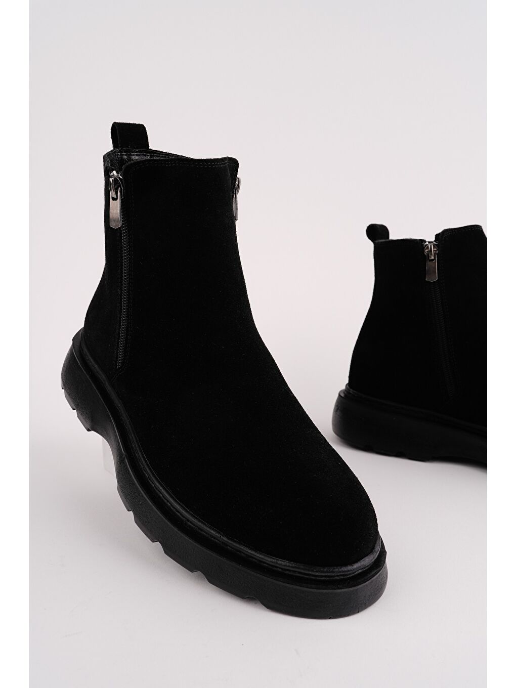 Siyah Chelsea Çift Fermuarlı Erkek Kışlık Bot-2