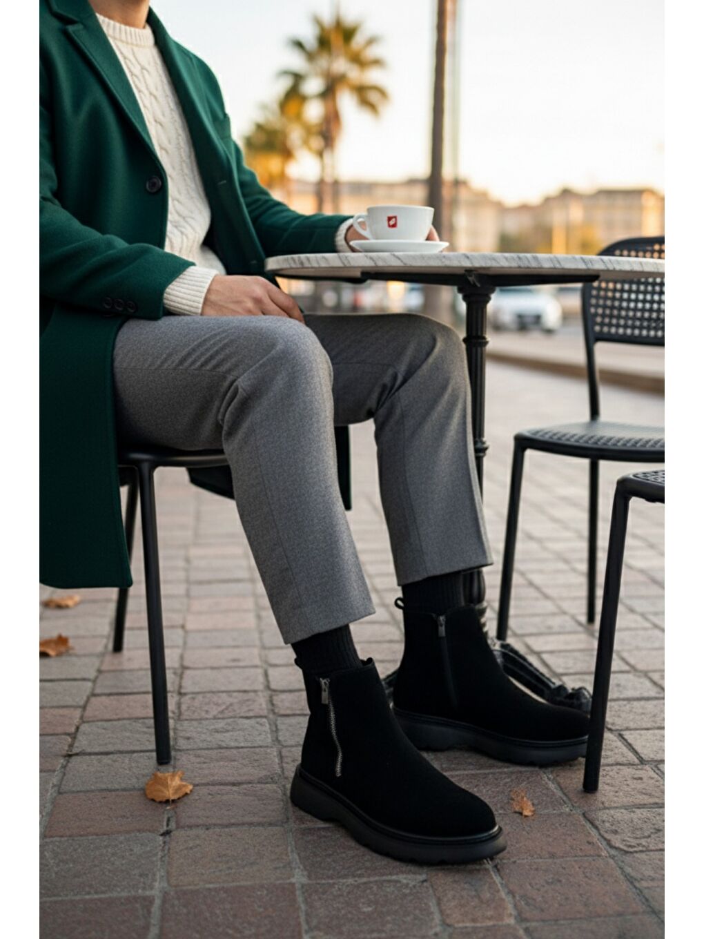 Siyah Chelsea Çift Fermuarlı Erkek Kışlık Bot-5