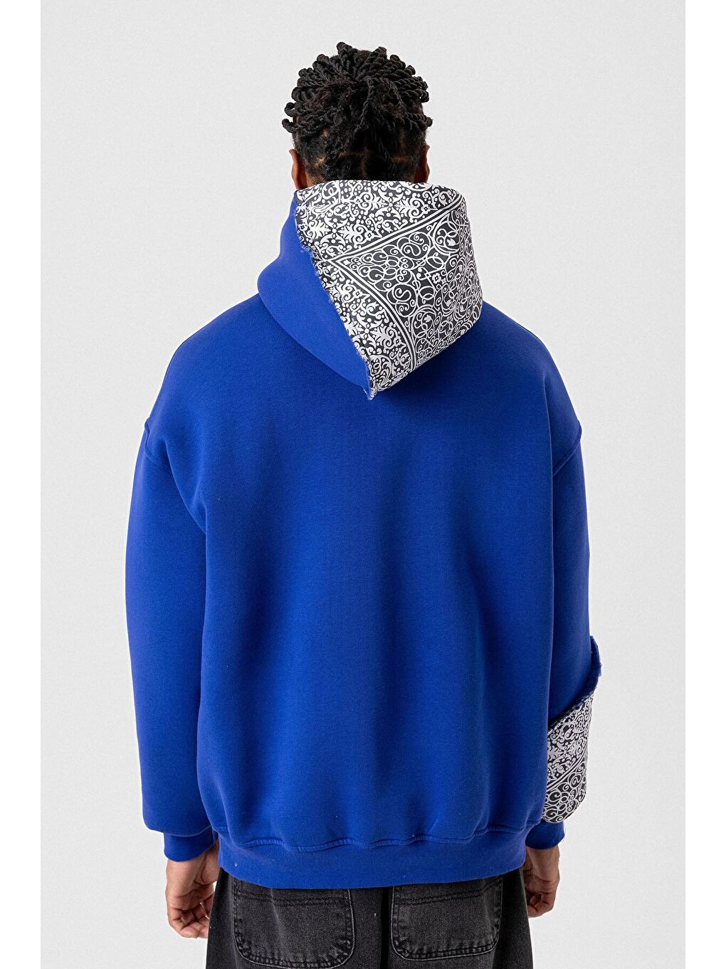 Mavi Oversize Kapüşonlu Sweatshirt Hoodıe Saks-3