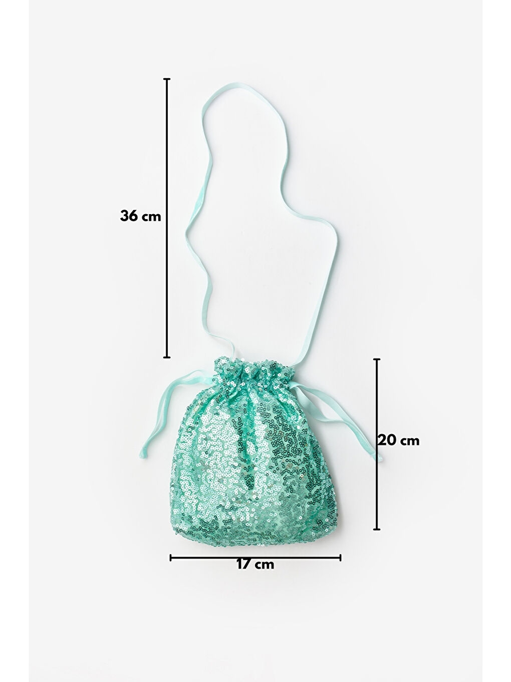 Yeşil Mint Pul Payetli Kız Çocuk Çanta-2