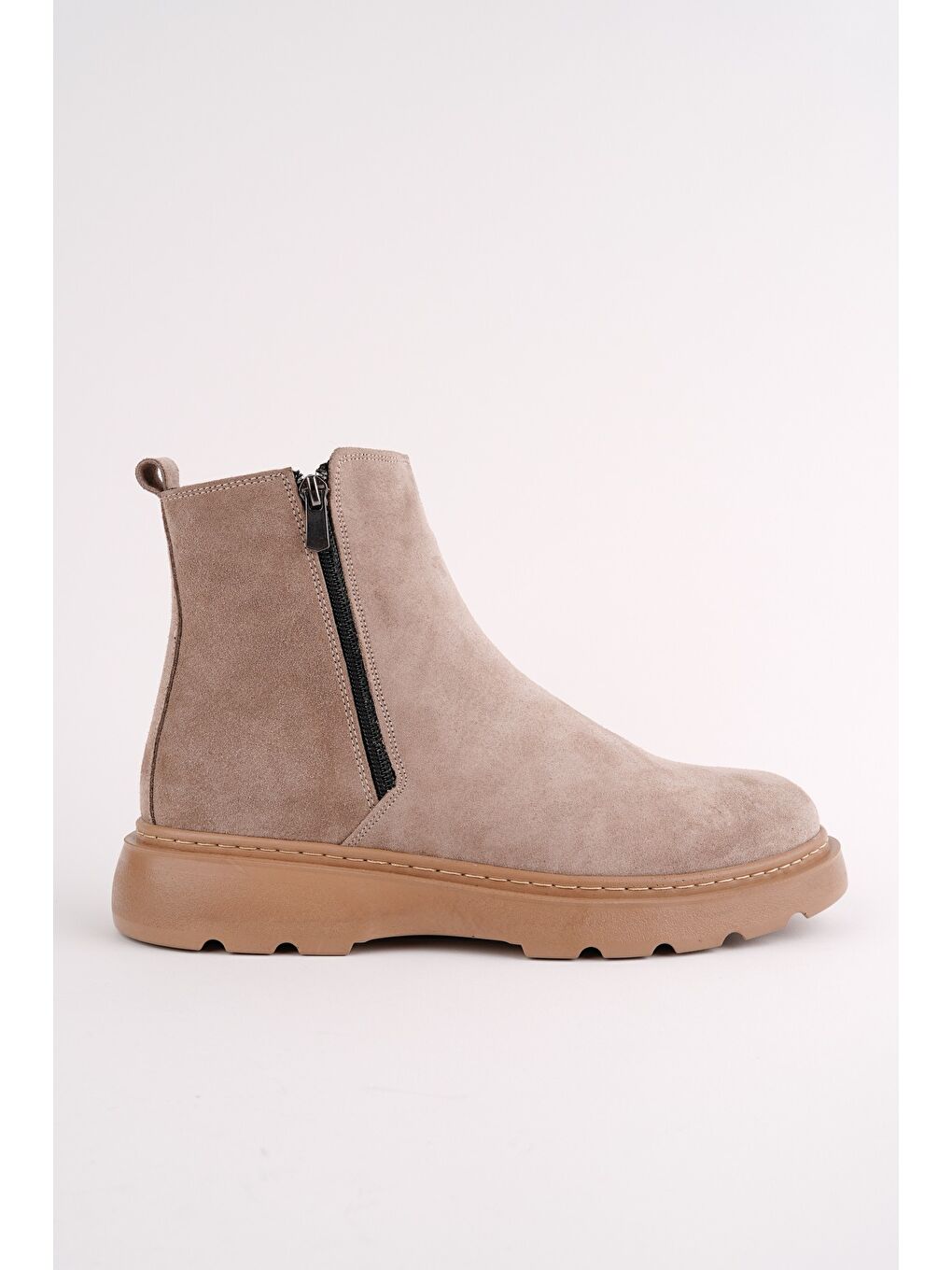 Bej Chelsea Çift Fermuarlı Erkek Kışlık Bot-2