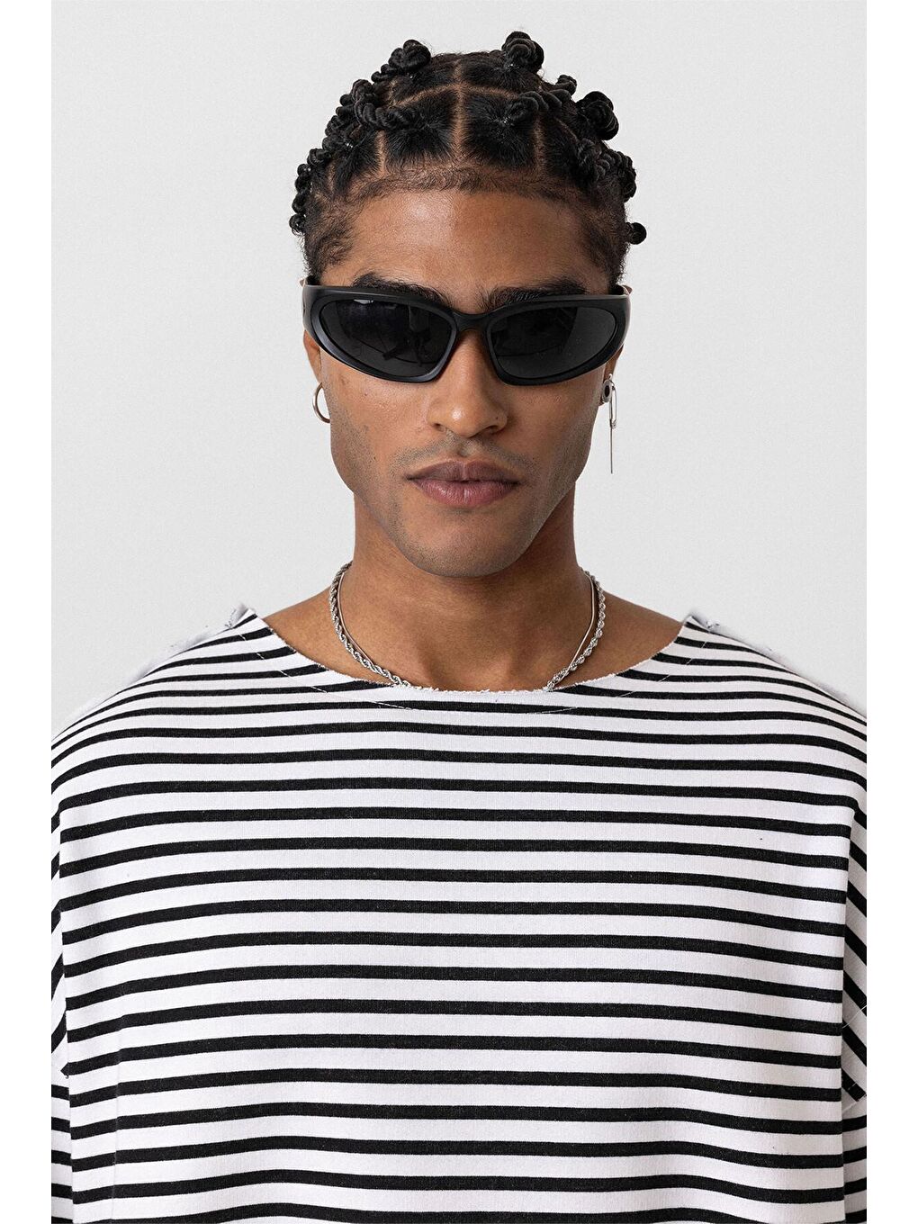 Yaka Detaylı Oversize Sweatshirt Ekru-3