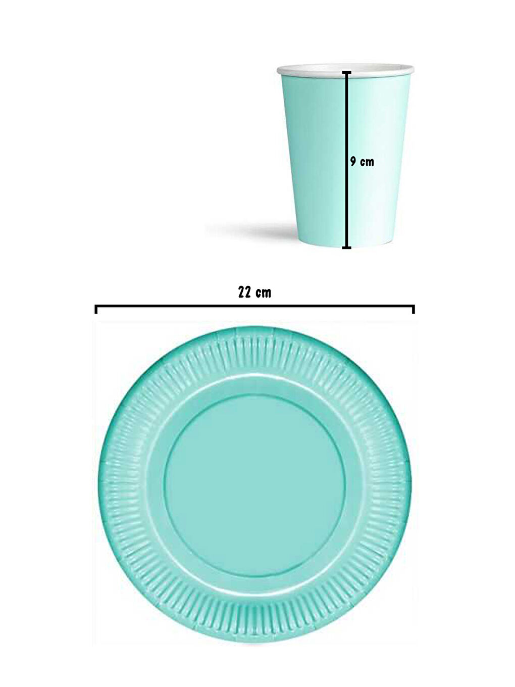 Yeşil Mint 8'li Tabak Bardak Set-1