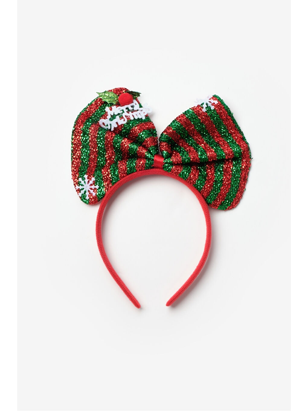 Kırmızı Yeşil Çizgili Kız Çocuk Yılbaşı Taç-2